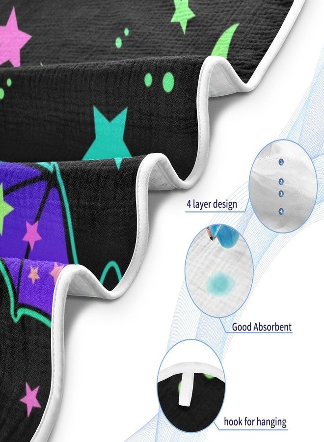 YETTASBIN منشفة أطفال YETTASBIN بتصميم خفاش الهالوين، منشفة استحمام قطنية فائقة النعومة والامتصاص بغطاء رأس للأطفال حديثي الولادة (بنين وبنات) والأطفال الصغار، هدية مثالية لقائمة هدايا المولود - 35 × 35 بوصة - Image 3